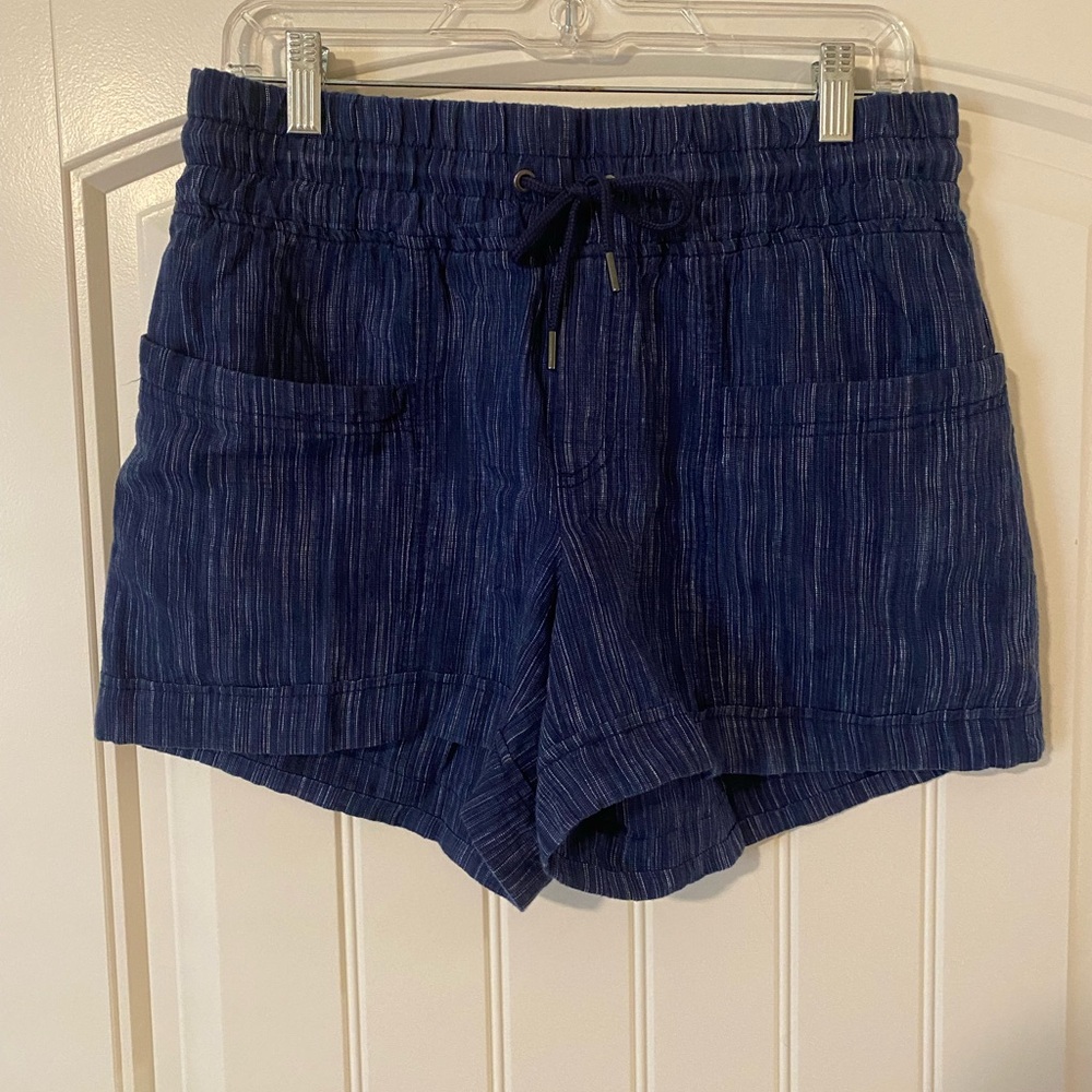 Athleta Cabo Linen Short, Size 6, Blue, NWOT